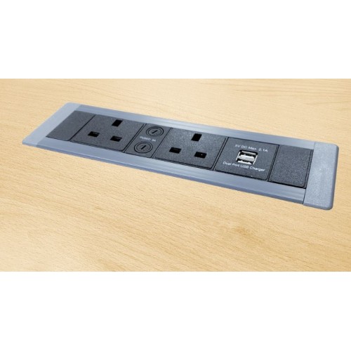 Horizontal Surface Mount In Desk Power and Data Units